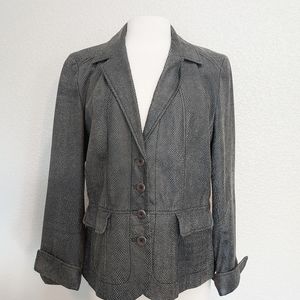 Isabella Bird Gray Leather Snake Blazer Style Jacket Size 14